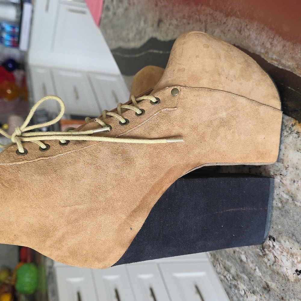 CLEAN Jeffery Campbell Freda Lace Up Boots Booties Size 10 - Picture 4 of 11